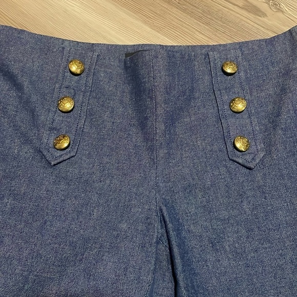 Banana Republic Sloan Skinny-Fit Sailor Ankle Pant Blue texture Ankle Size 2 - Picture 3 of 13